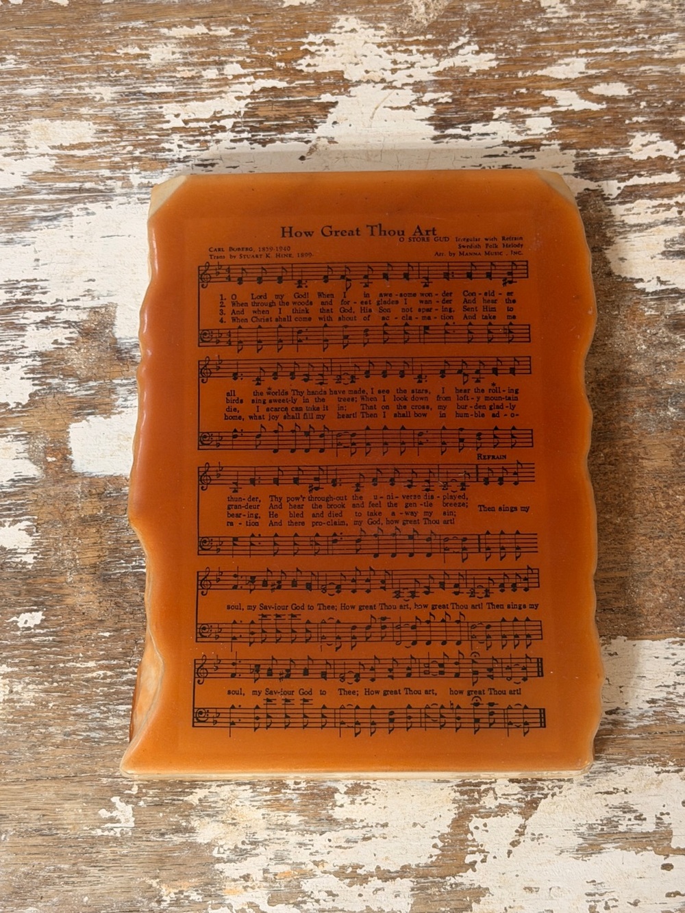 Amber 'How Great Thou Art' Decorative Wax Tablet